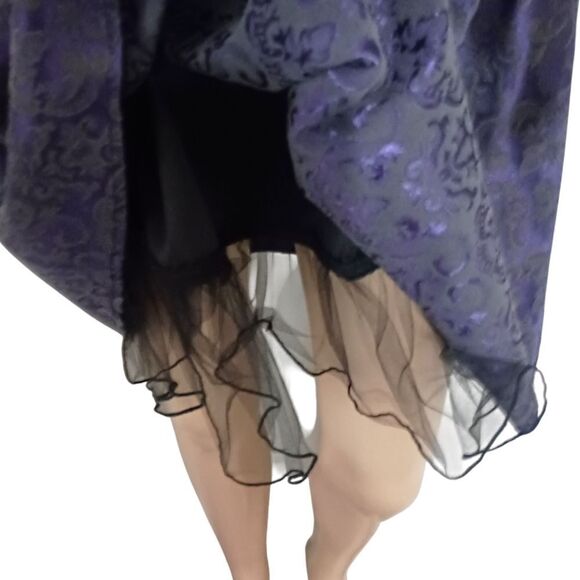 Y2K Speechless Flared Dress Sz 7 Fairy Grunge Dark Romantic HOCO Purple Brocade - Picture 9 of 16
